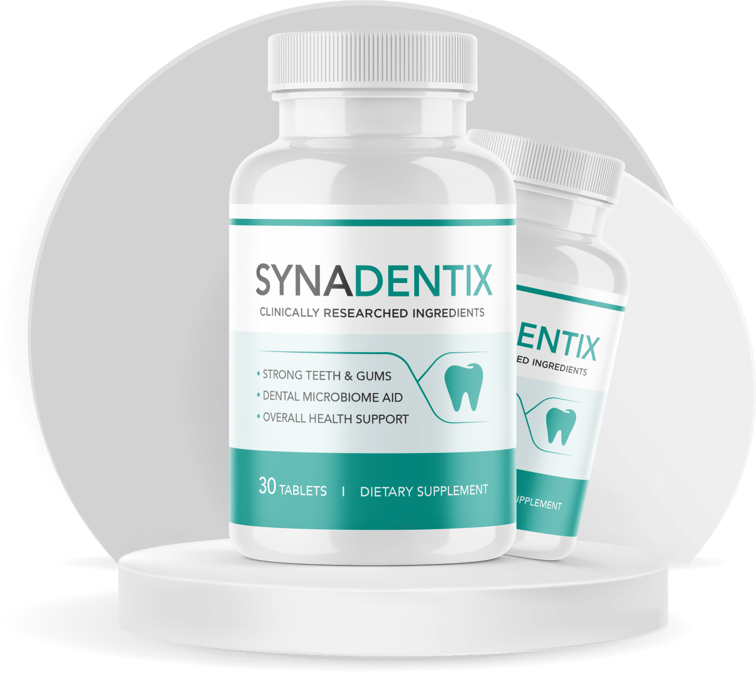 Synadentix oral microbiome support, bottle of 30 chewable tablets