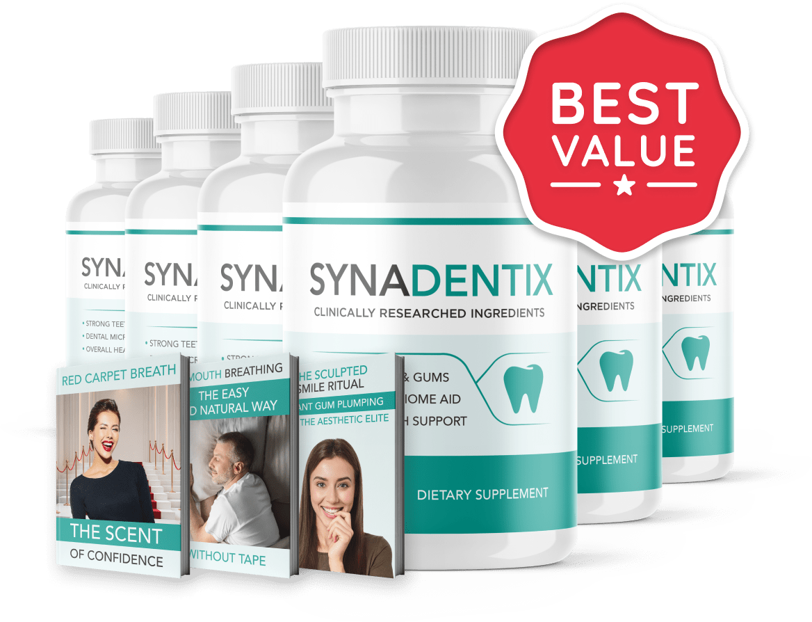 Six bottles of Synadentix with three free bonus guides